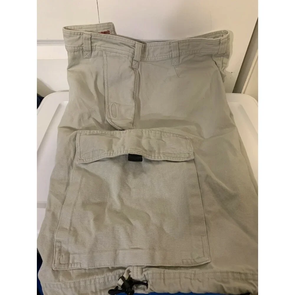 Vintage The North Face Cargo Shorts Men’s Sz‎ 38 Cotton Beige Solid Heavy Hiking